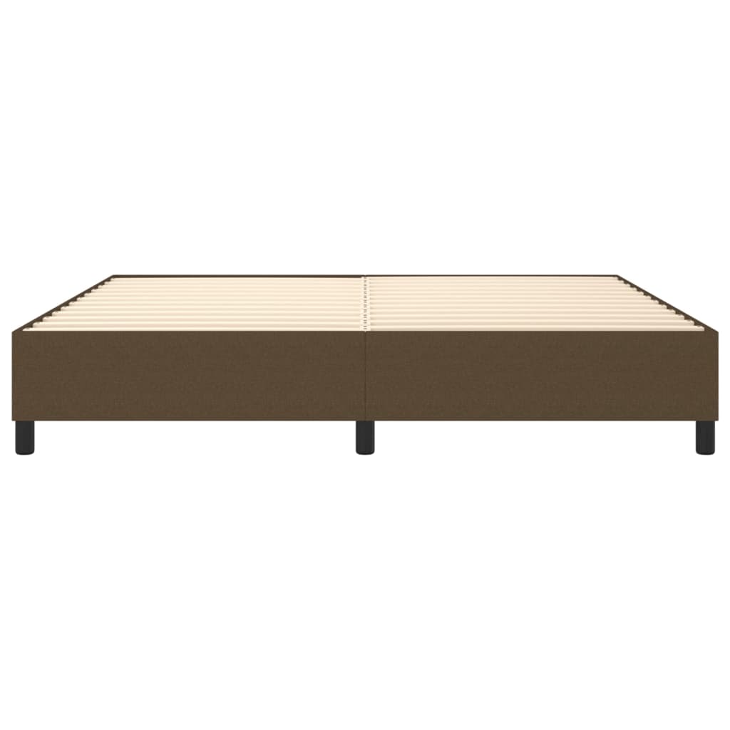 Cadre de lit sans matelas marron foncé 200x200 cm tissu