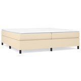 Cadre de lit sans matelas crème 200x200 cm tissu