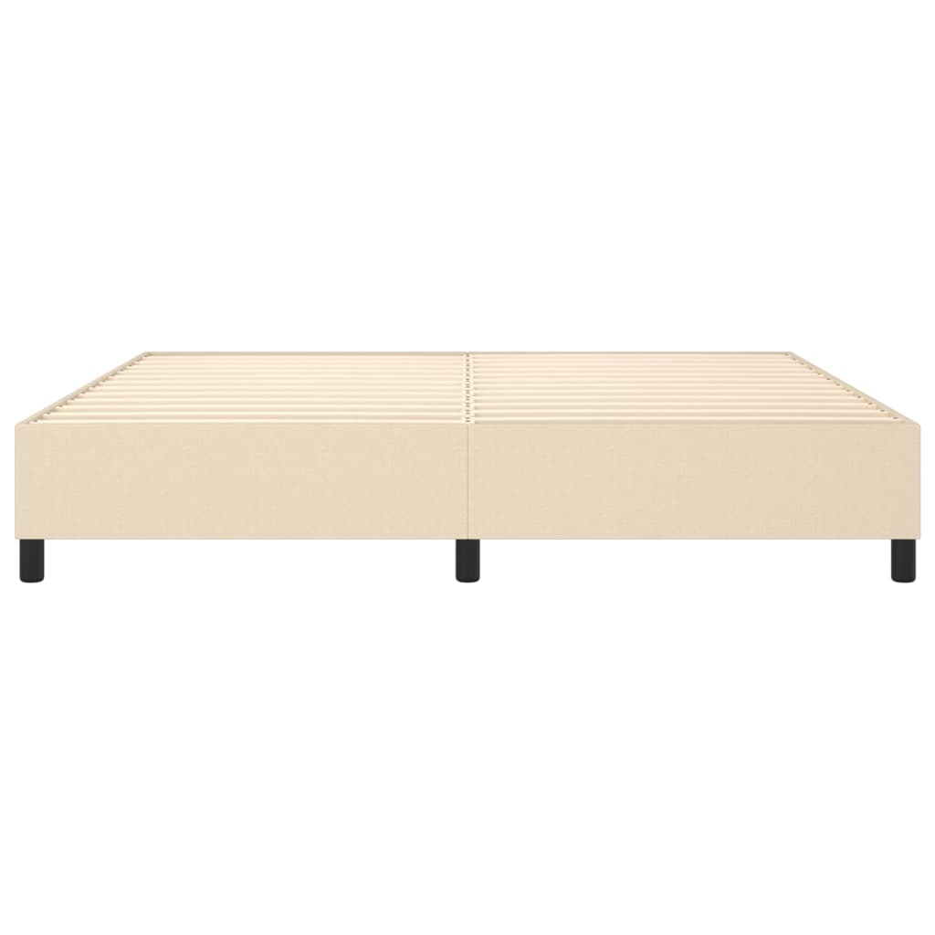 Cadre de lit sans matelas crème 200x200 cm tissu