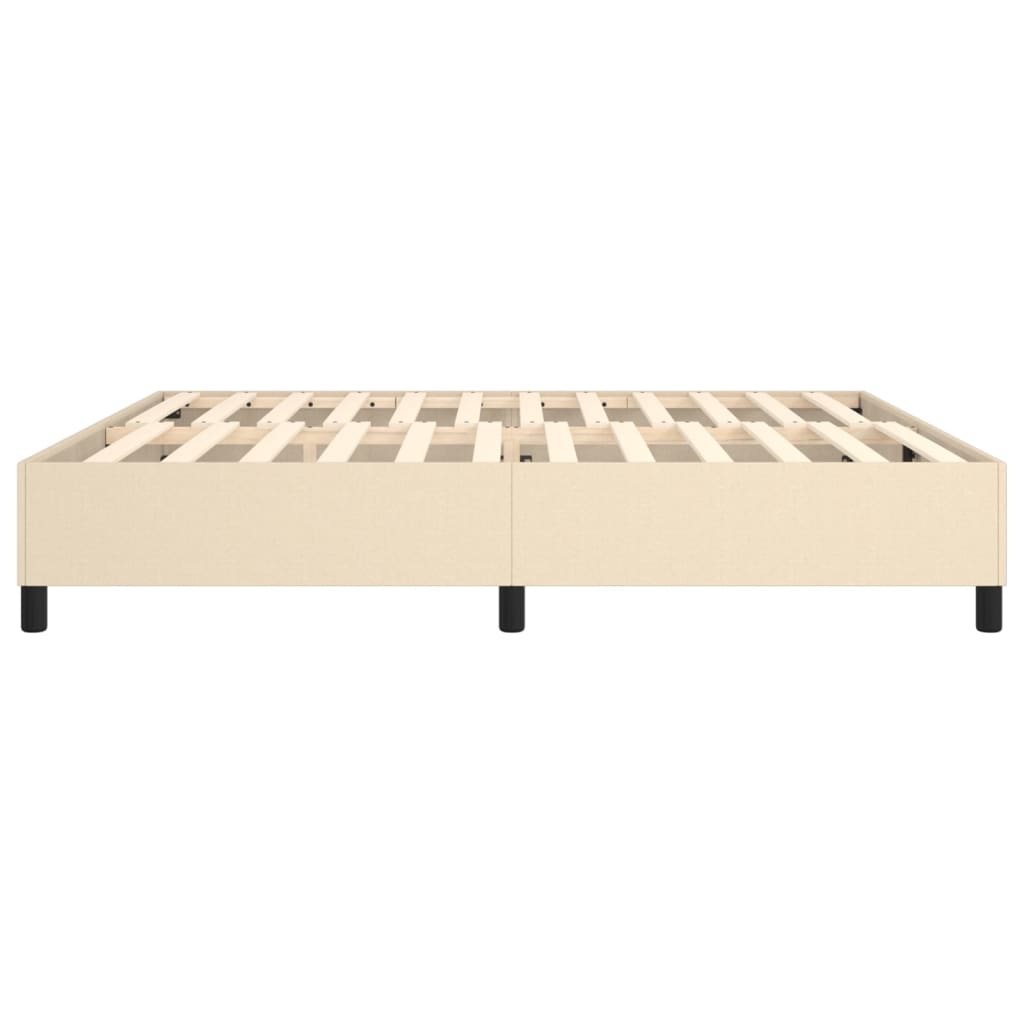 Cadre de lit sans matelas crème 200x200 cm tissu