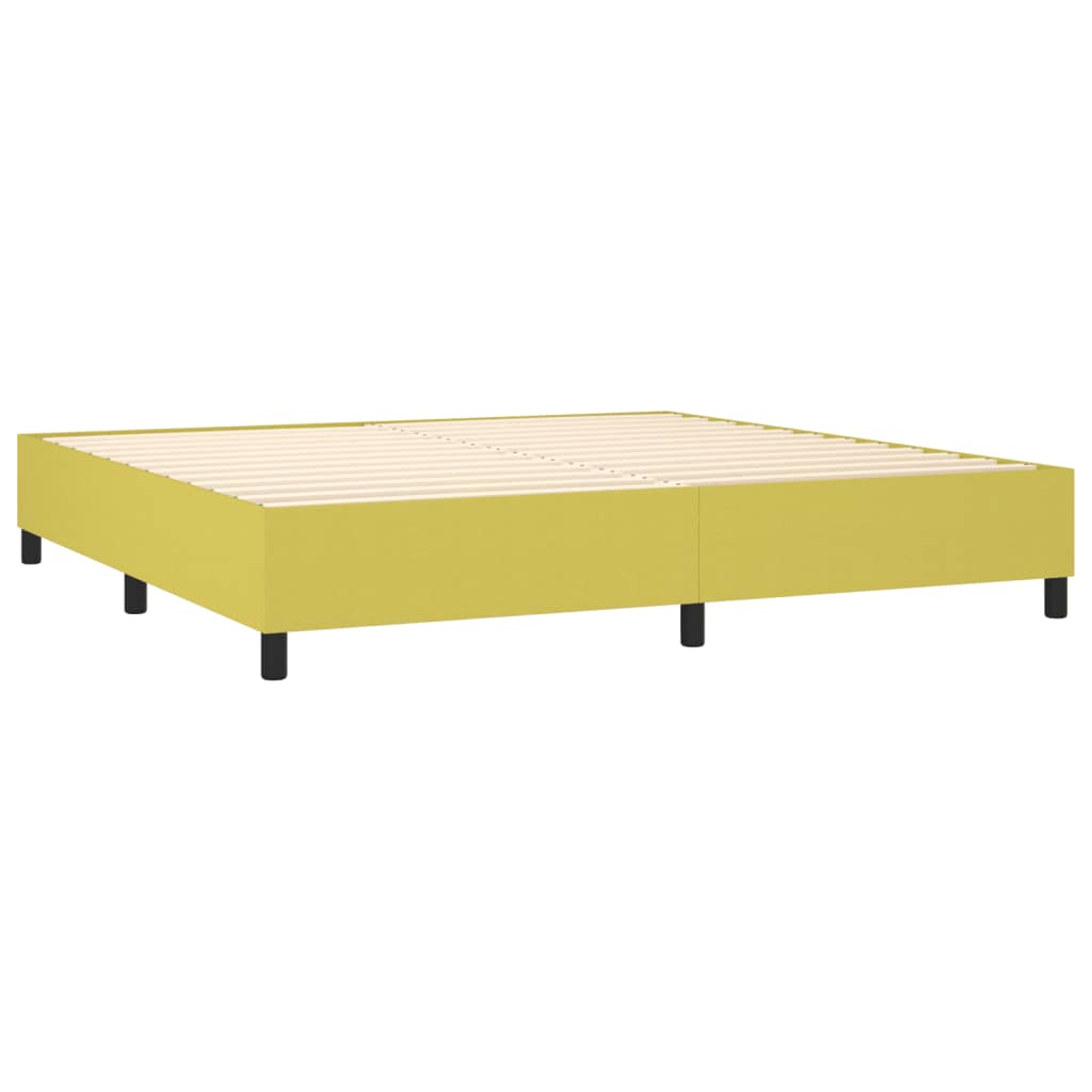 Cadre de lit sans matelas vert 200x200 cm tissu