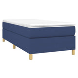 Cadre de lit sans matelas bleu 100x200 cm tissu