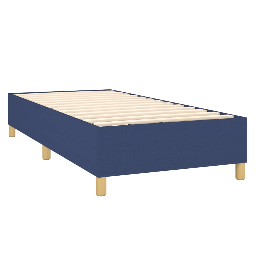 Cadre de lit sans matelas bleu 100x200 cm tissu