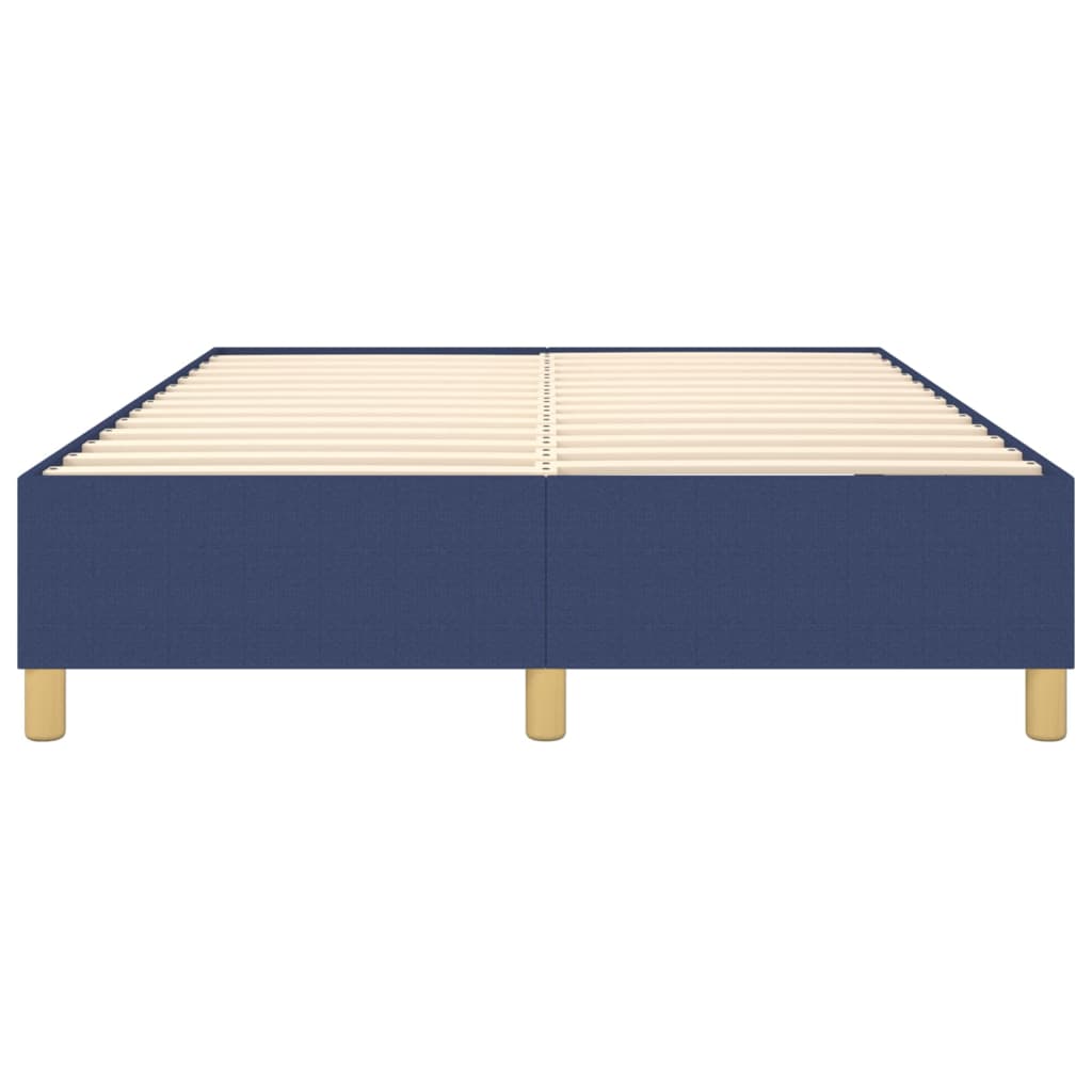 Cadre de lit sans matelas bleu 140x190 cm tissu