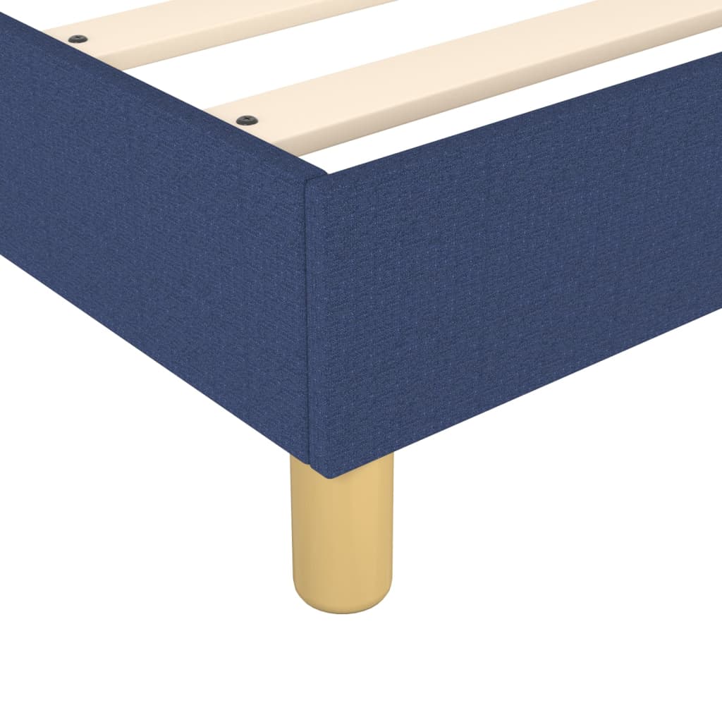 Cadre de lit sans matelas bleu 140x190 cm tissu