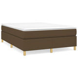 Cadre de lit sans matelas marron foncé 140x200 cm tissu