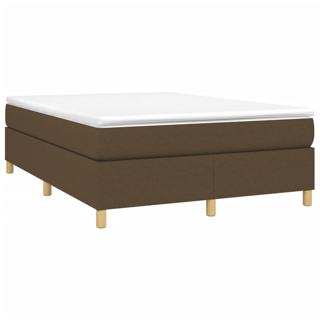 Cadre de lit sans matelas marron foncé 140x200 cm tissu