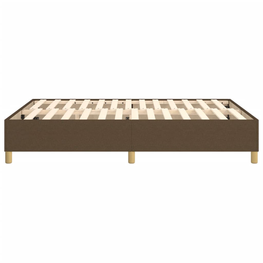 Cadre de lit sans matelas marron foncé 140x200 cm tissu