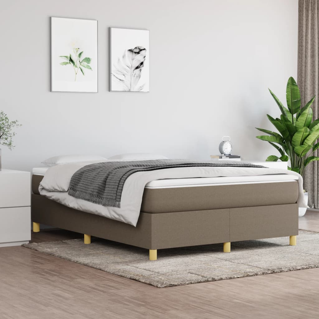 Cadre de lit sans matelas taupe 140x200 cm tissu