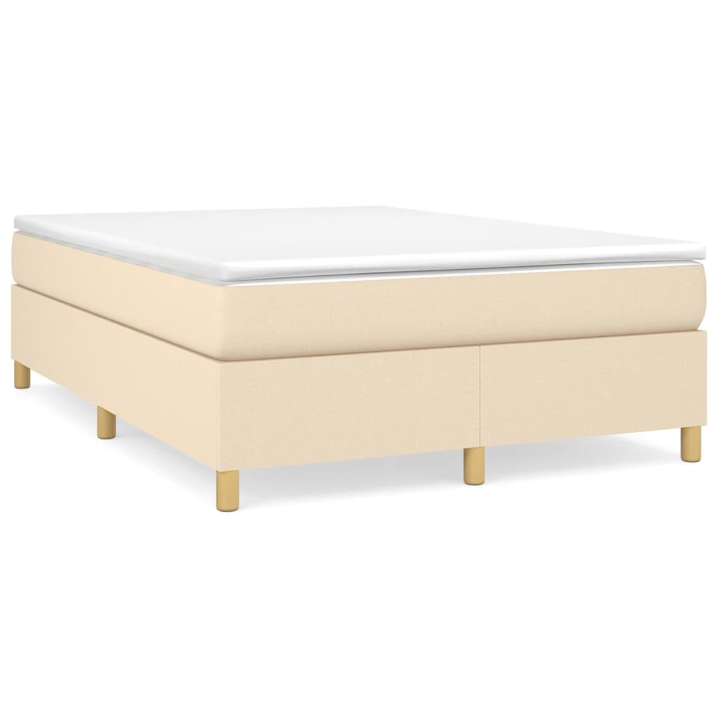 Cadre de lit sans matelas crème 140x200 cm tissu