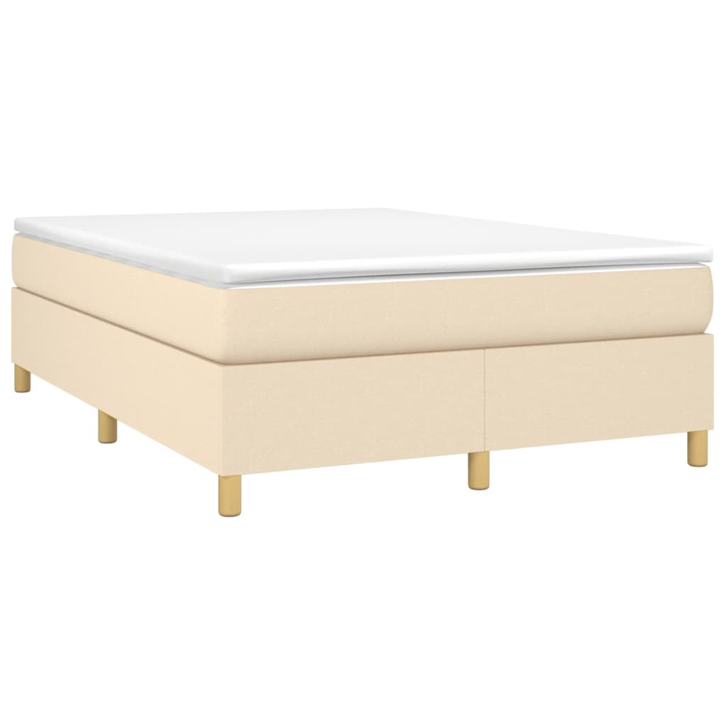 Cadre de lit sans matelas crème 140x200 cm tissu