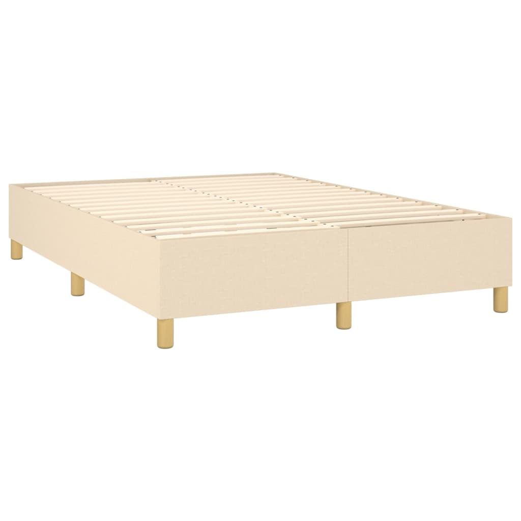 Cadre de lit sans matelas crème 140x200 cm tissu