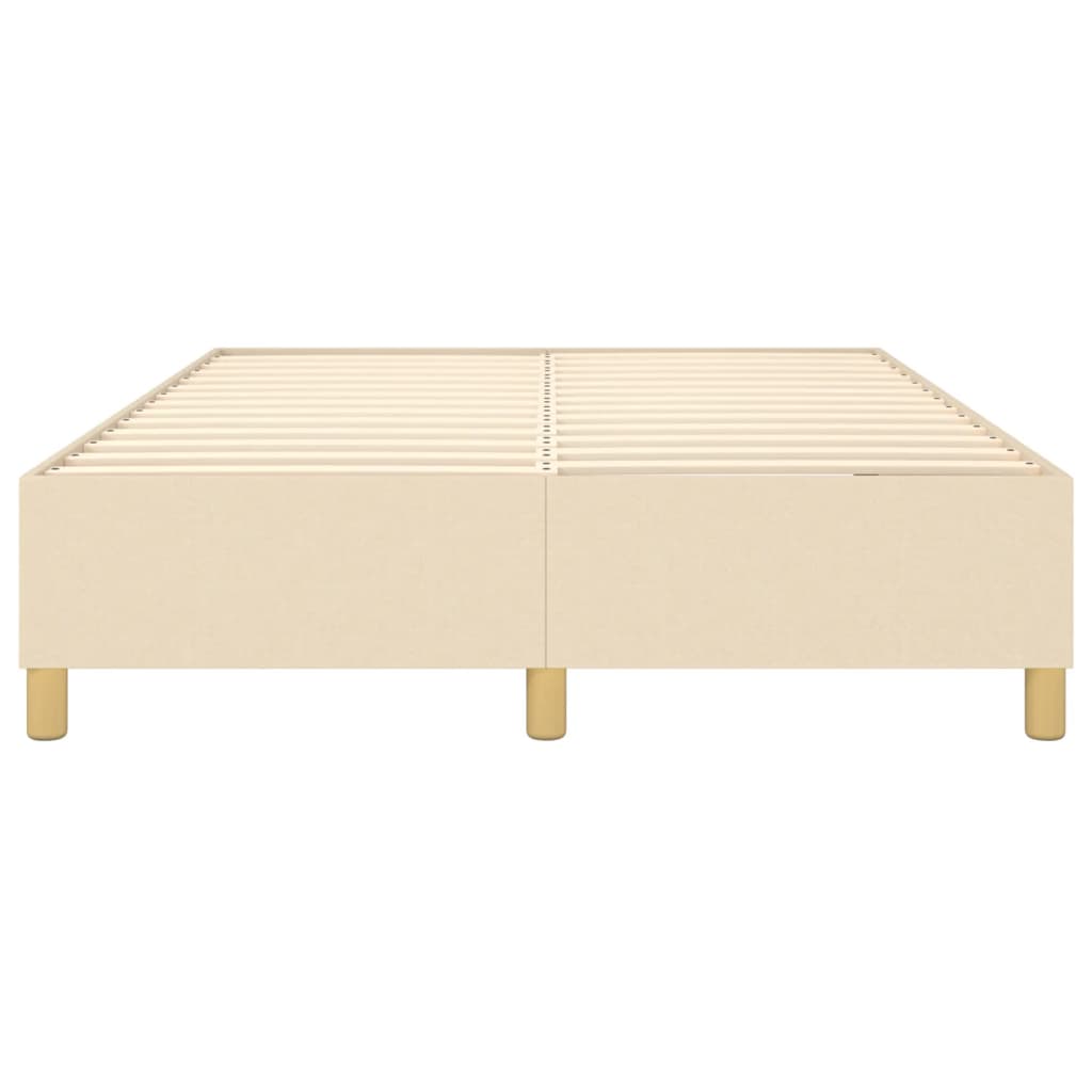 Cadre de lit sans matelas crème 140x200 cm tissu