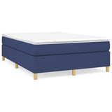 Cadre de lit sans matelas bleu 140x200 cm tissu