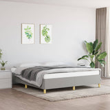 Cadre de lit sans matelas gris clair 160x200 cm tissu