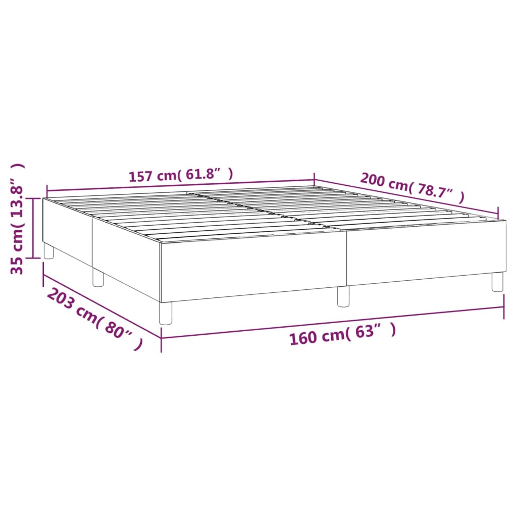 Cadre de lit sans matelas taupe 160x200 cm tissu