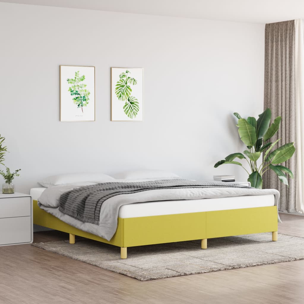 Cadre de lit sans matelas vert 160x200 cm tissu