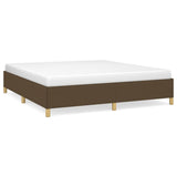 Cadre de lit sans matelas marron foncé 180x200 cm tissu