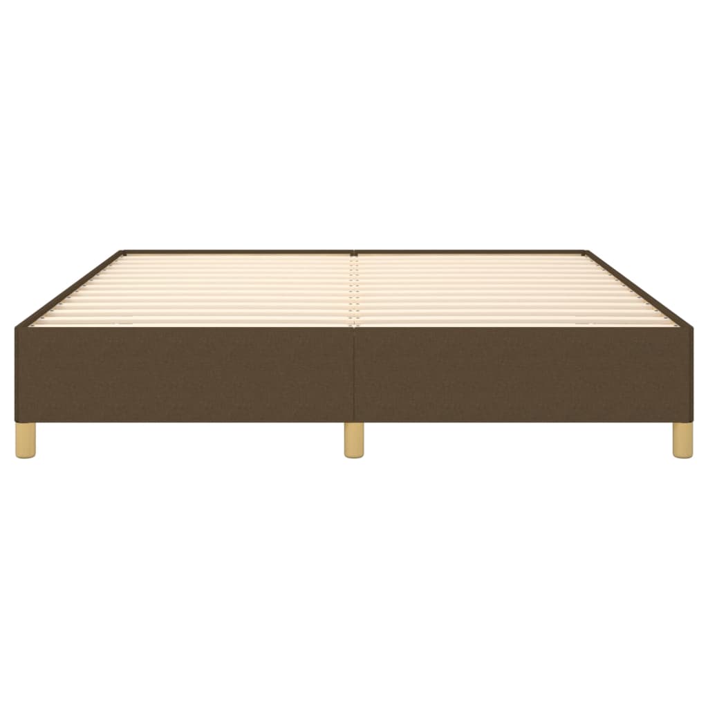 Cadre de lit sans matelas marron foncé 180x200 cm tissu