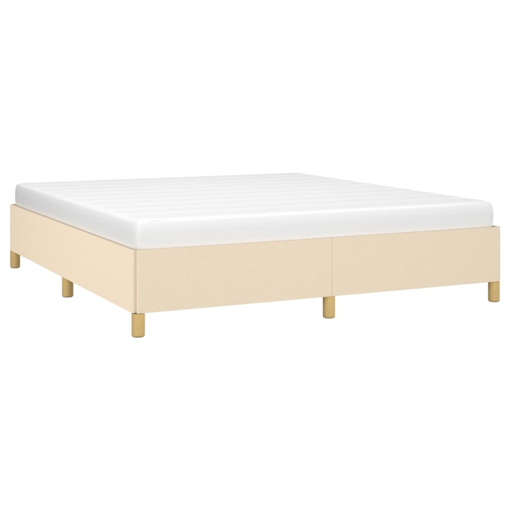 Cadre de lit sans matelas crème 180x200 cm tissu