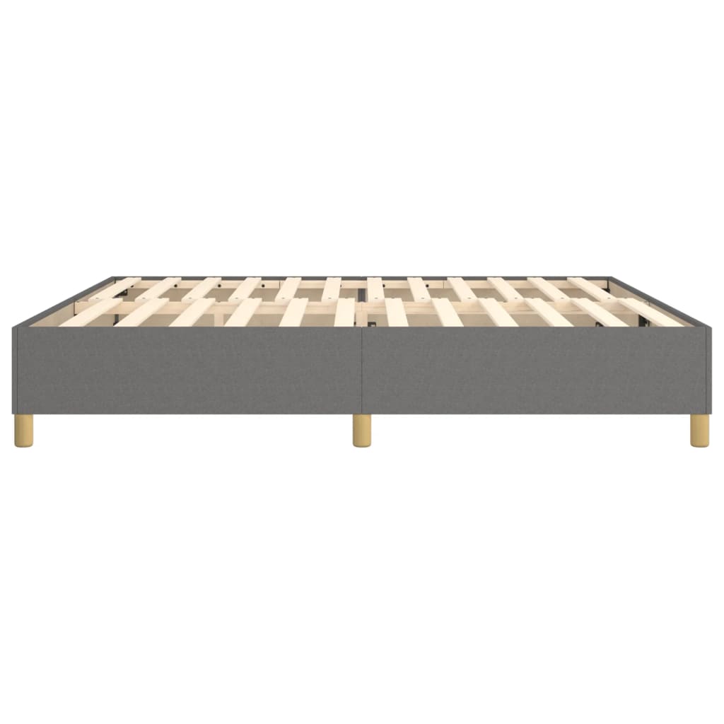 Cadre de lit sans matelas gris foncé 200x200 cm tissu