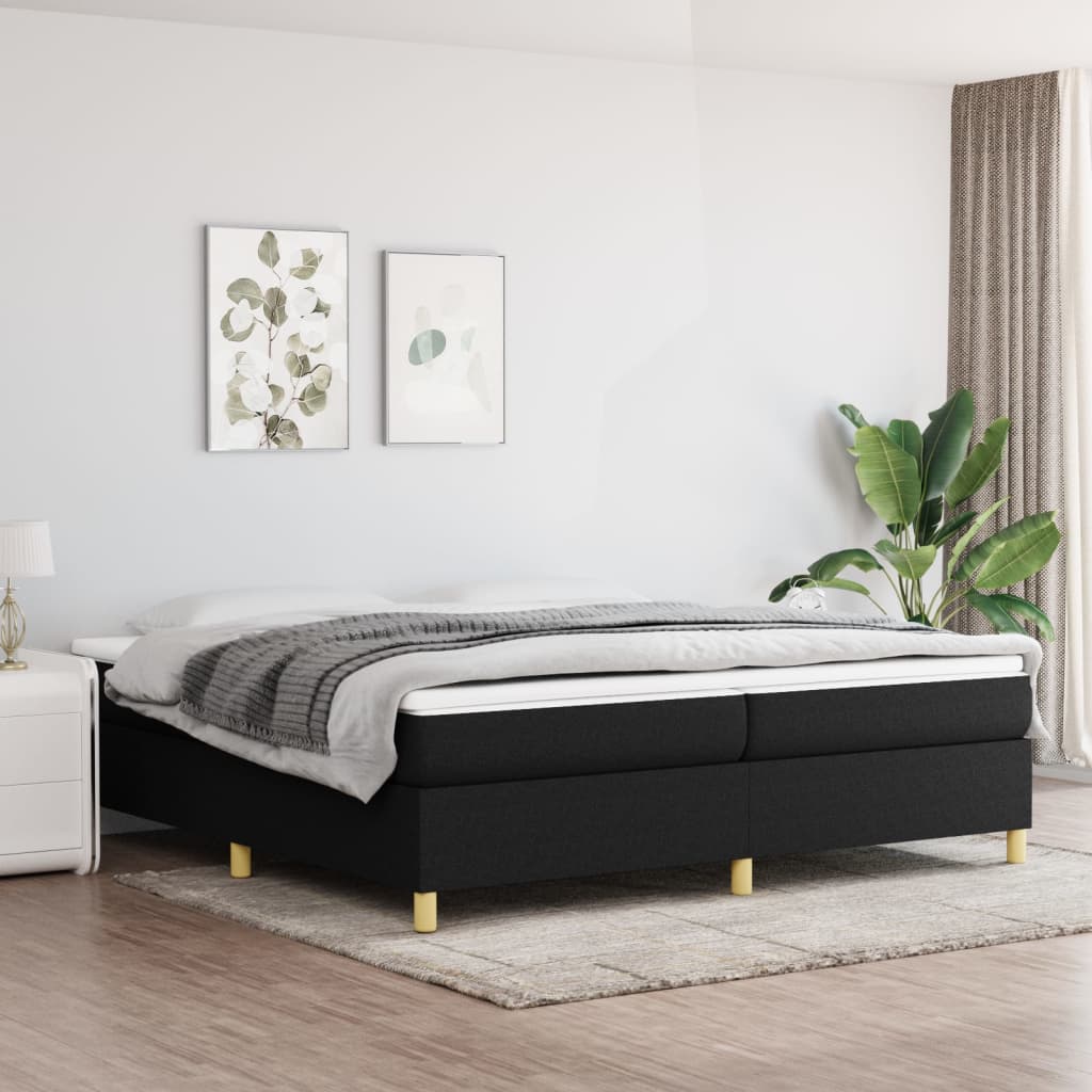 Cadre de lit sans matelas noir 200x200 cm tissu