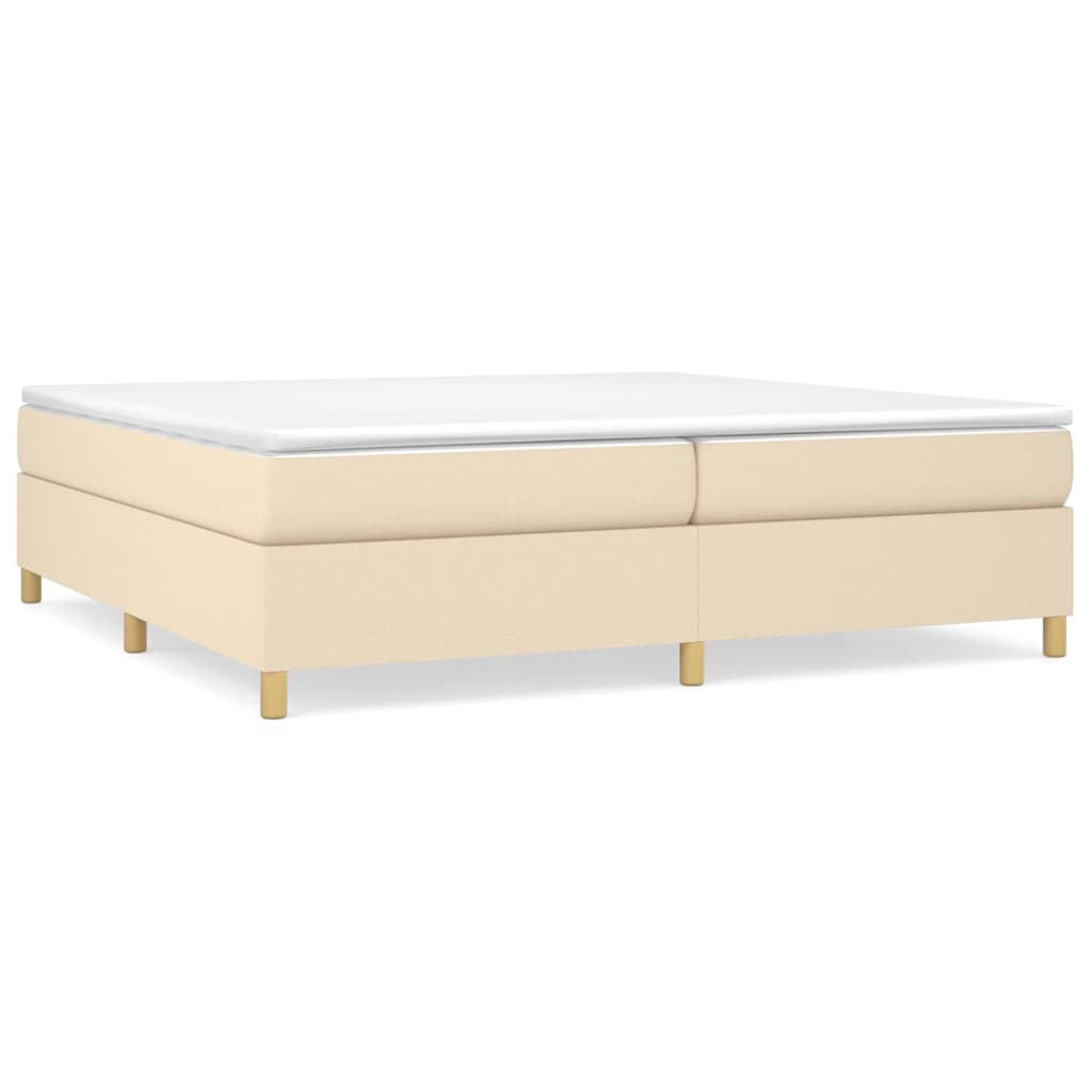 Cadre de lit sans matelas crème 200x200 cm tissu