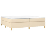 Cadre de lit sans matelas crème 200x200 cm tissu