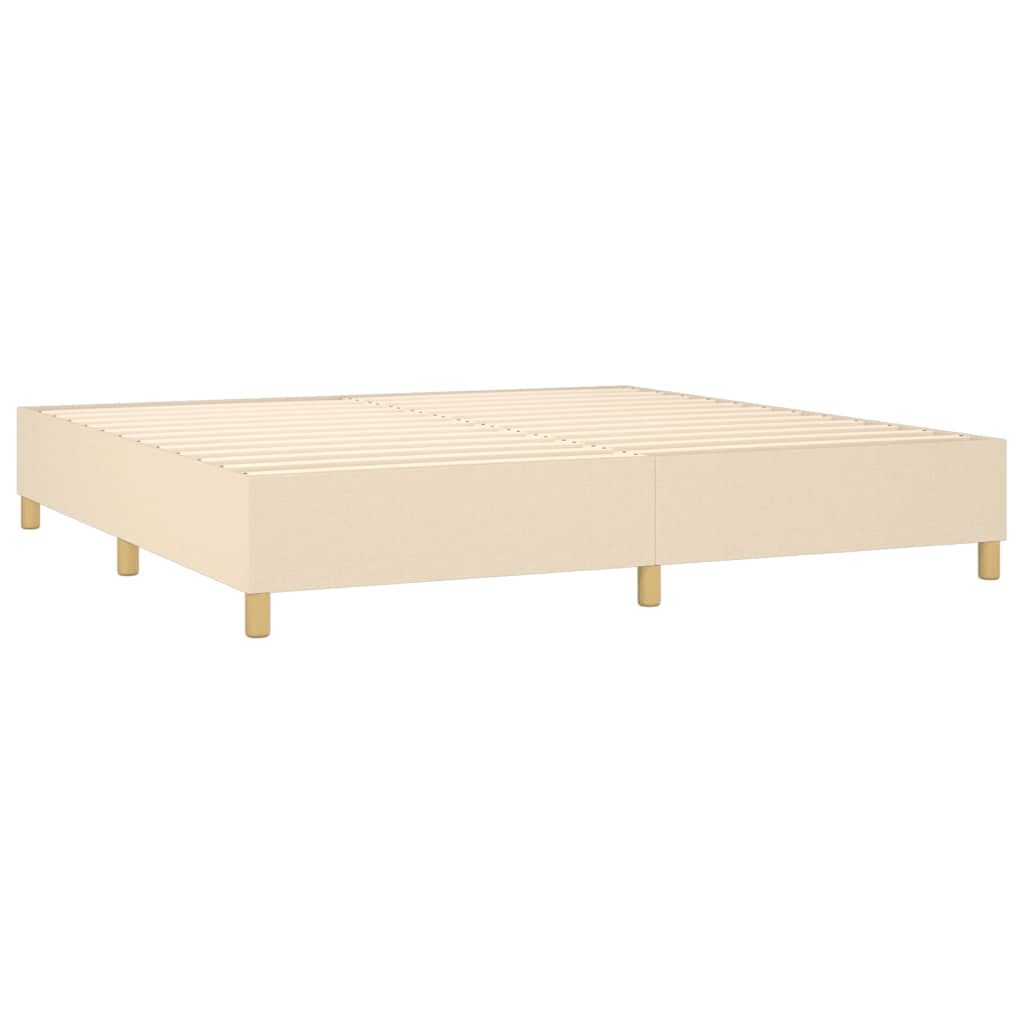 Cadre de lit sans matelas crème 200x200 cm tissu