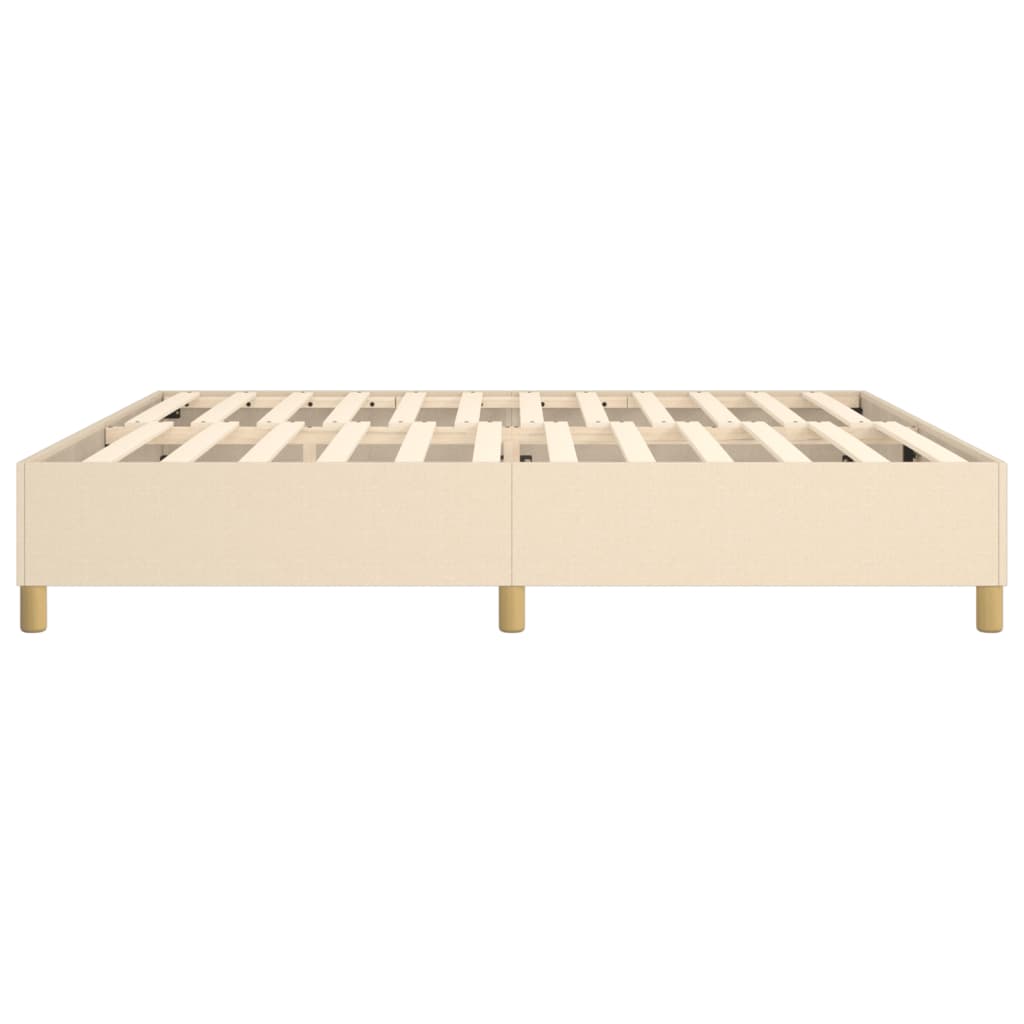 Cadre de lit sans matelas crème 200x200 cm tissu