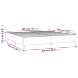 Cadre de lit sans matelas crème 200x200 cm tissu