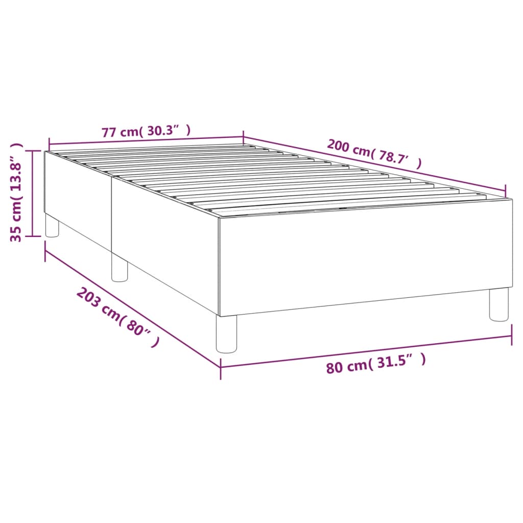 Cadre de lit sans matelas blanc 80x200 cm similicuir