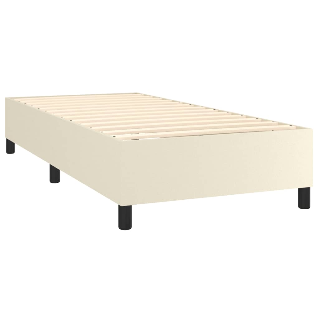 Cadre de lit sans matelas crème 80x200 cm similicuir