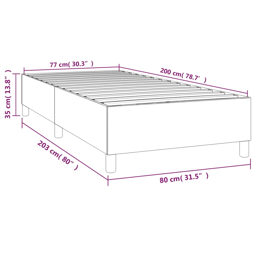 Cadre de lit sans matelas crème 80x200 cm similicuir