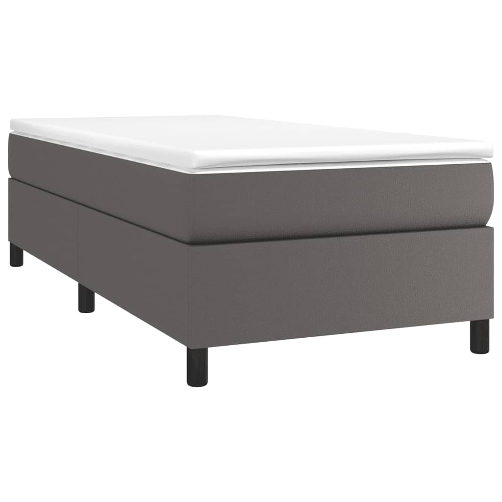 Cadre de lit sans matelas gris 80x200 cm similicuir