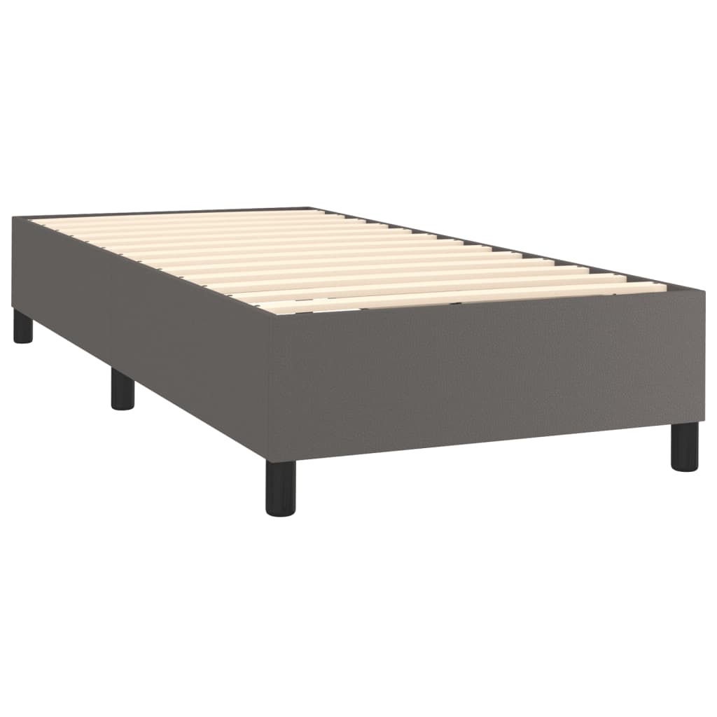 Cadre de lit sans matelas gris 80x200 cm similicuir