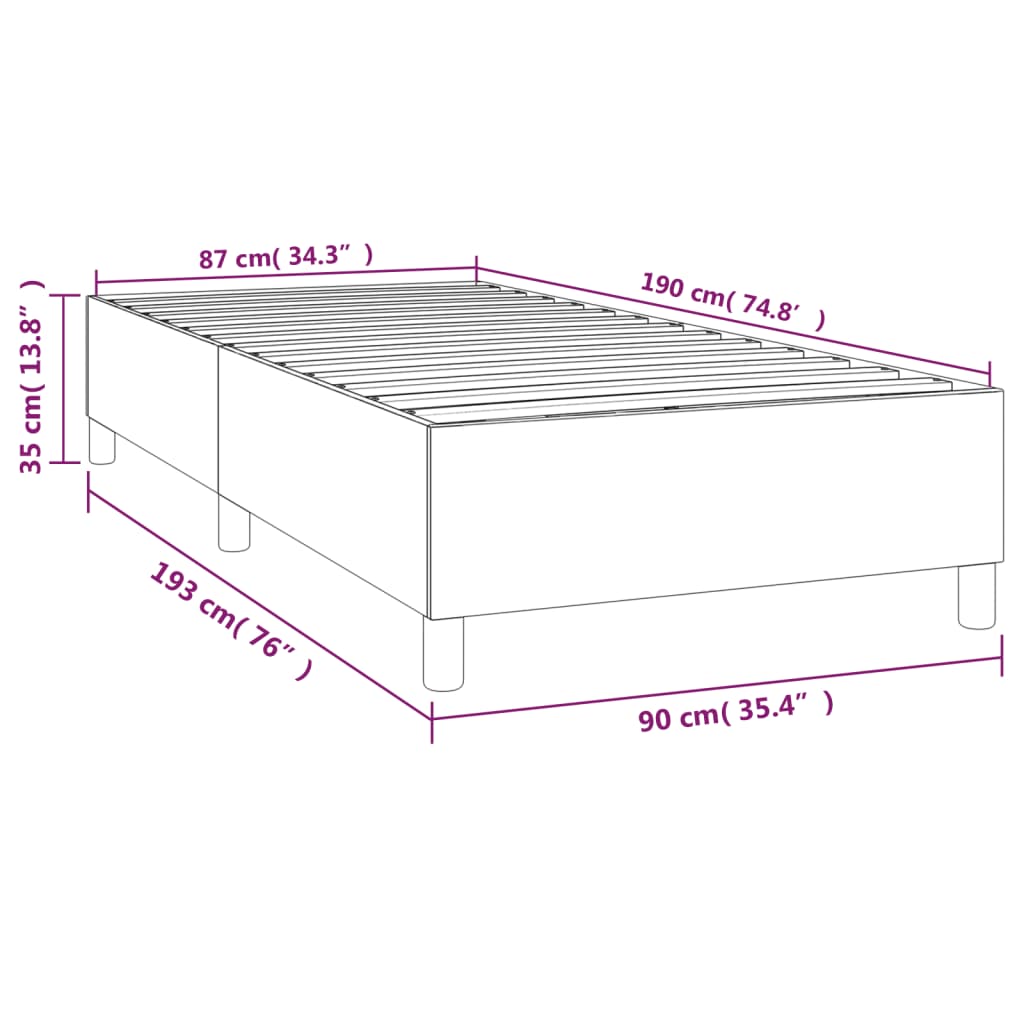 Cadre de lit sans matelas blanc 90x190 cm similicuir