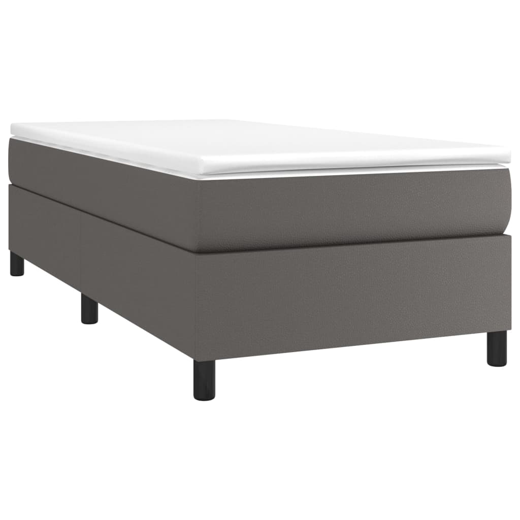 Cadre de lit sans matelas gris 90x190 cm similicuir