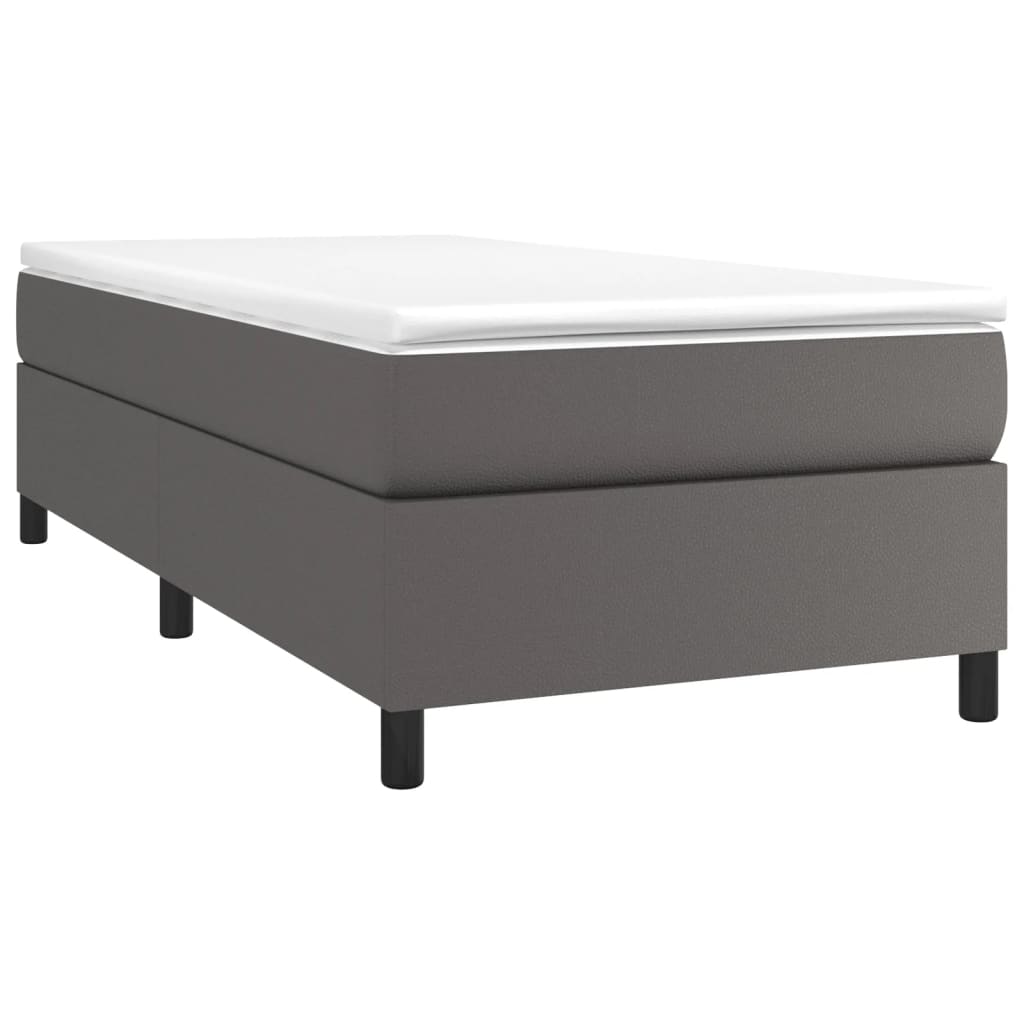 Cadre de lit sans matelas gris 90x200 cm similicuir