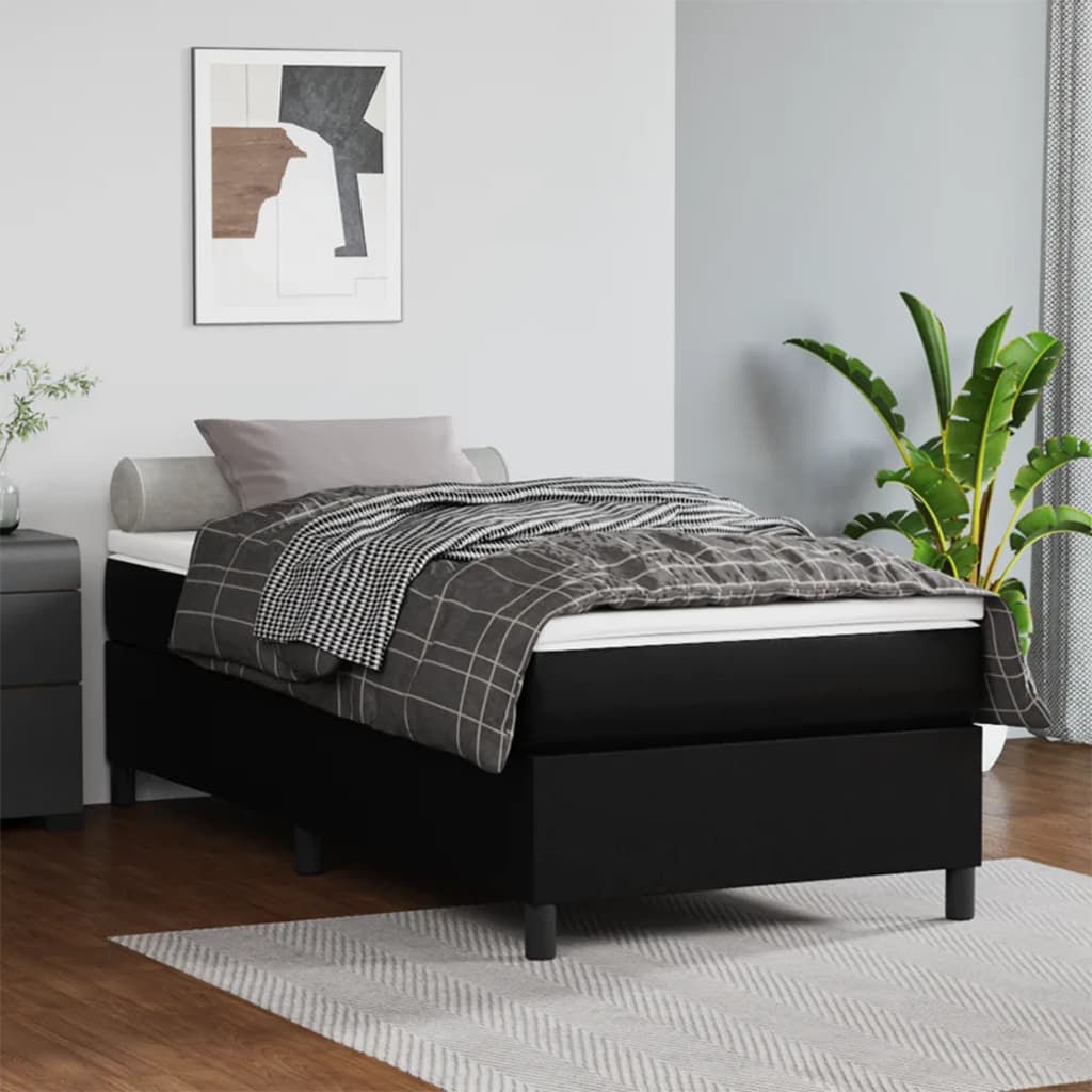 Cadre de lit sans matelas noir 100x200 cm similicuir