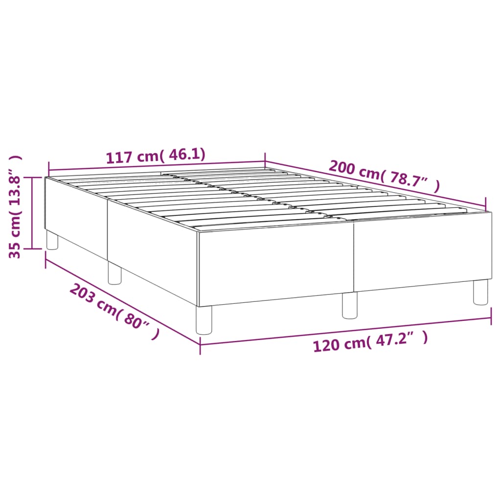 Cadre de lit sans matelas blanc 120x200 cm similicuir