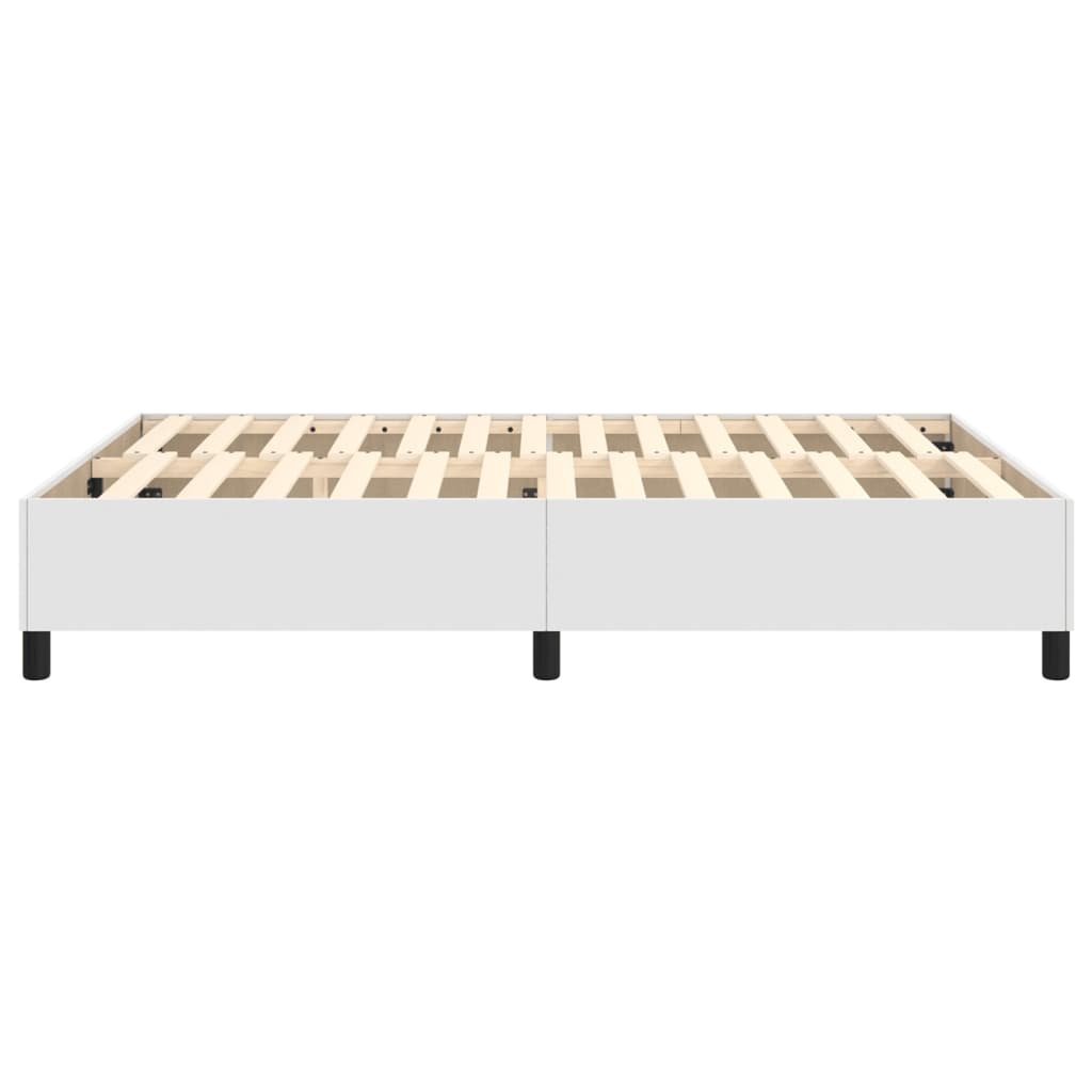 Cadre de lit sans matelas blanc 140x190 cm similicuir