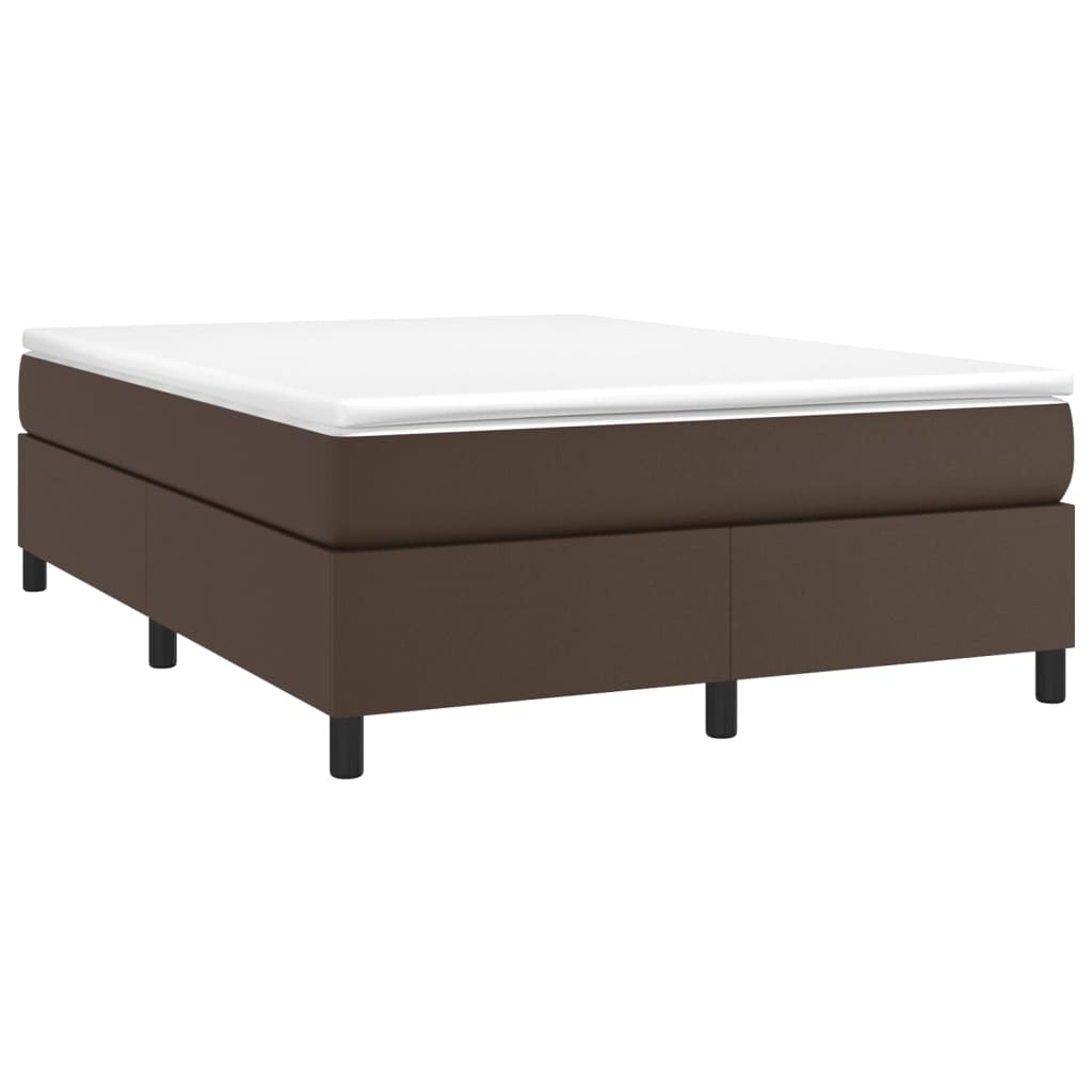 Cadre de lit sans matelas marron 140x190 cm similicuir