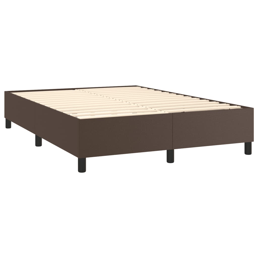 Cadre de lit sans matelas marron 140x190 cm similicuir