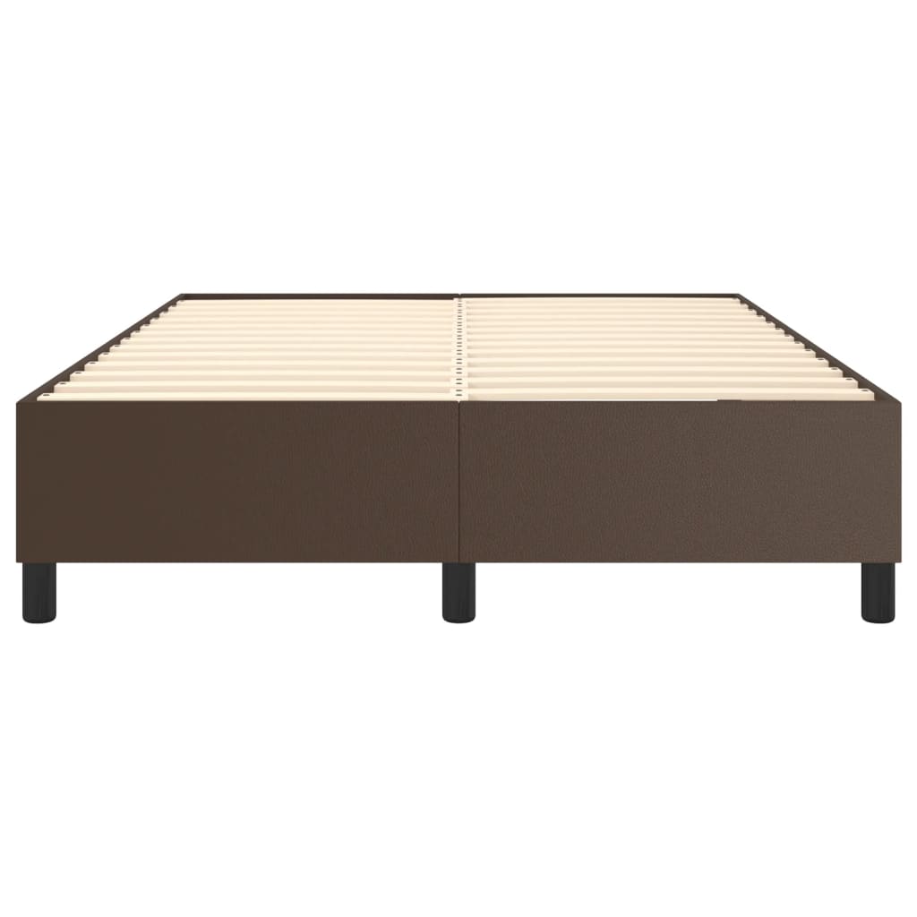 Cadre de lit sans matelas marron 140x190 cm similicuir