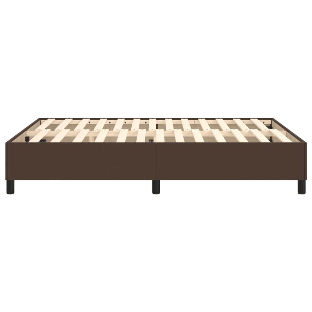 Cadre de lit sans matelas marron 140x190 cm similicuir