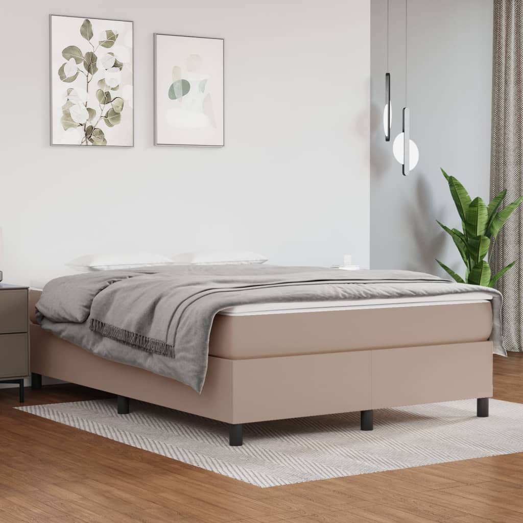 Cadre de lit sans matelas cappuccino 140x190 cm similicuir