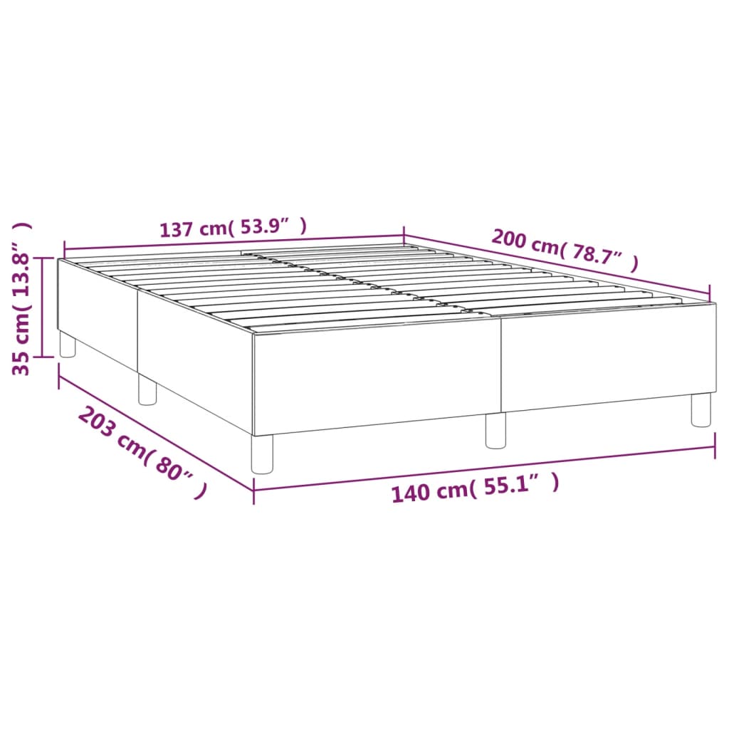 Cadre de lit sans matelas blanc 140x200 cm similicuir