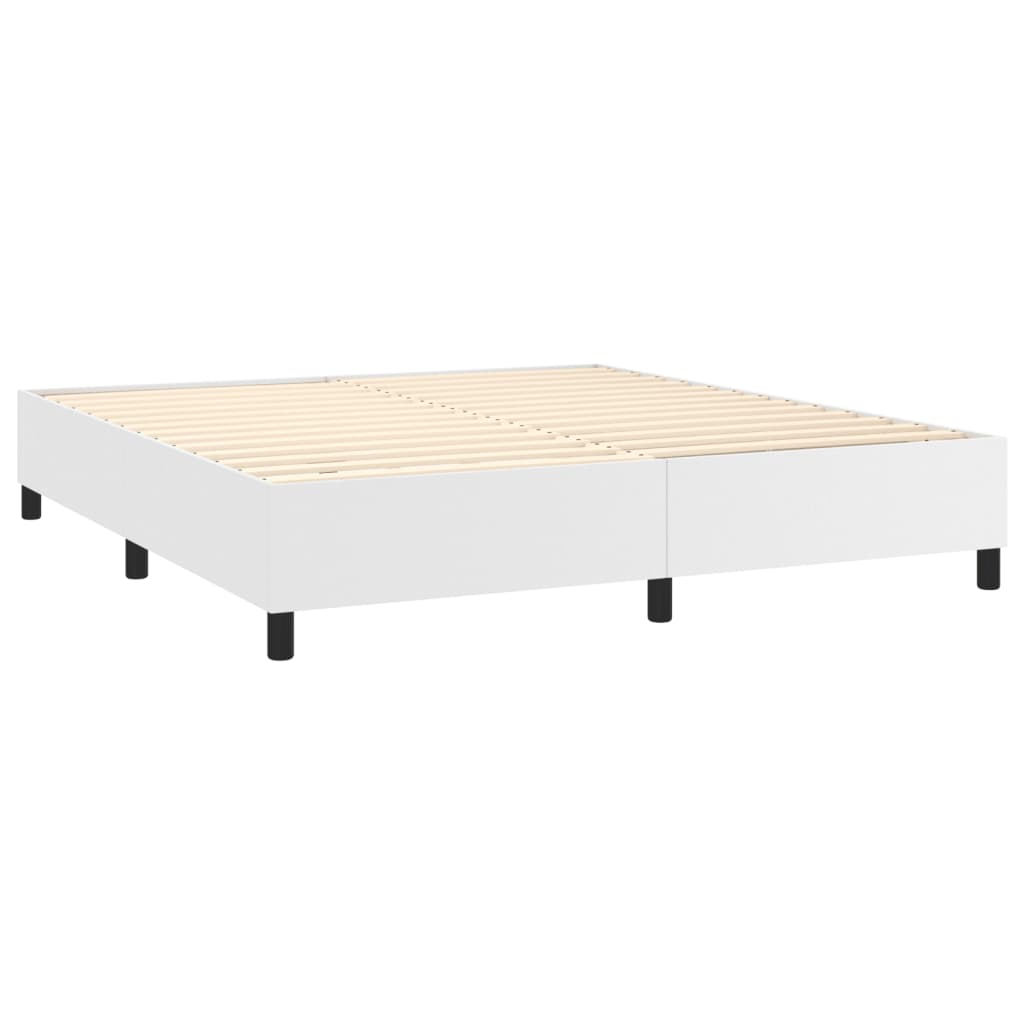 Cadre de lit sans matelas blanc 160x200 cm similicuir