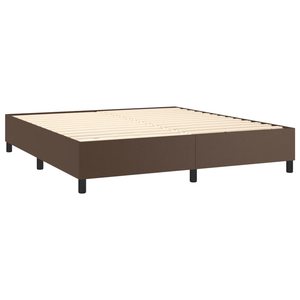 Cadre de lit sans matelas marron 160x200 cm similicuir